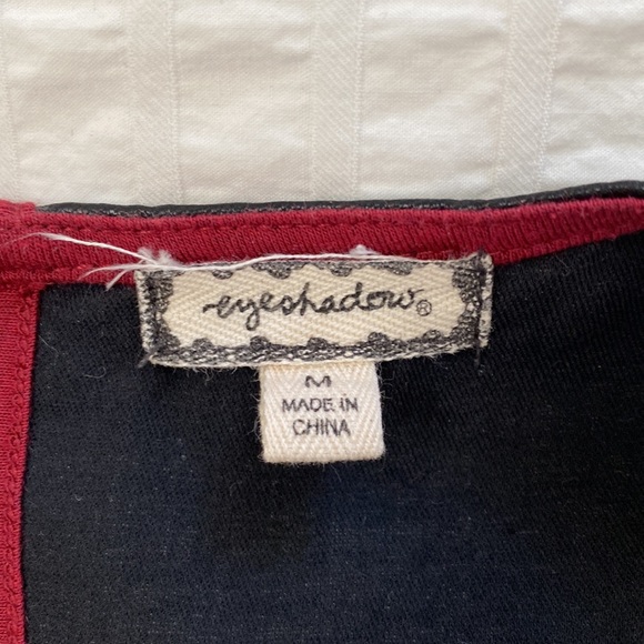 Eyeshadow Maroon Tank Top with Faux Leather Neck - Picture 4 of 5